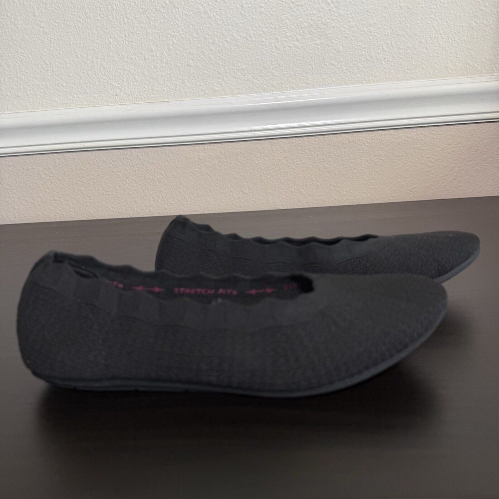 Skechers Cleo® 2.0 - Love Spell Black Stretchy Slip On Ballerina Flats Size‎ 8